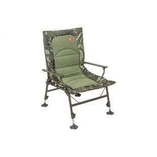 CZ Full Comfort Boilie Armchair, 63x60x38/100 cm, Camou/Fleece - Комфортне крісло з підлокітниками, камуфляжного кольору, розміри: (60см х 64см х 37/96см), вага: (7,1кг)