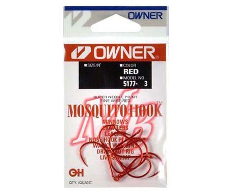 Гачки Owner 5177 Mosquito Hook №02 Red
