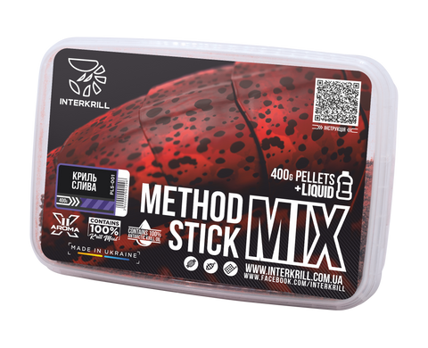Пелетс Interkrill "METHOD/STICK MIX" Криль-Слива, 400г