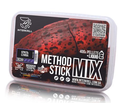 Пелетс Interkrill "METHOD/STICK MIX" Криль-Слива, 400г