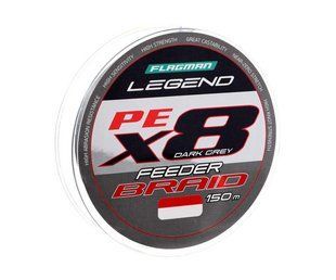 FLAGMAN Шнур LEGEND FEEDER BRAID X8 Dark Grey150m 0,12mm