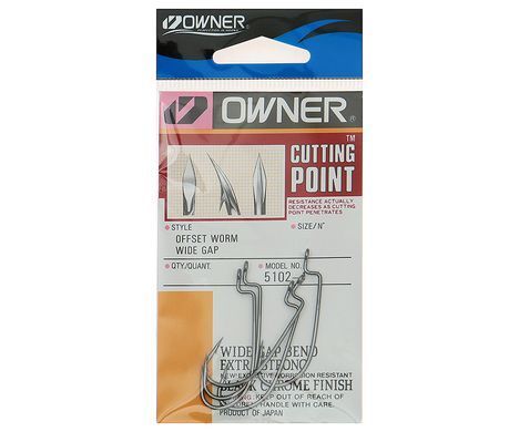 Гачки Owner Offset Worm Wide Gap 5102 №5/0