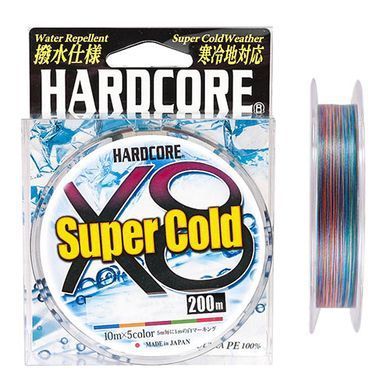 Шнур Duel Hardcore Super Cold X8 200m 5Color 7kg 0.15mm #0.8