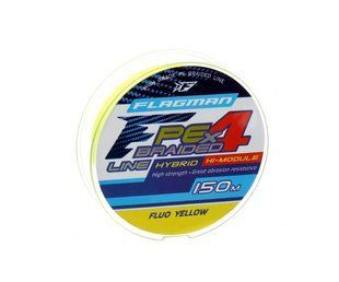 Шнур Flagman PE Hybrid F4 150м Fluo Yellow 0.16мм