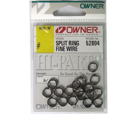 Кiльця заводнi "OWNER" 52804 Split Ring Fine Wire №04 19.8кг.18шт. black