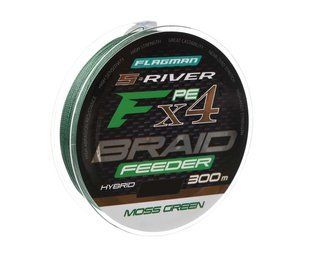 FLAGMAN Шнур S-RIVER PE BRAID Hybrid F4 FEEDER Moss Green 300m 0,18mm