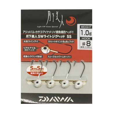 Джигголівка Daiwa Gekkabijin SW Light Jig Head SS 1.5gr #8 Red Glow (07312857)