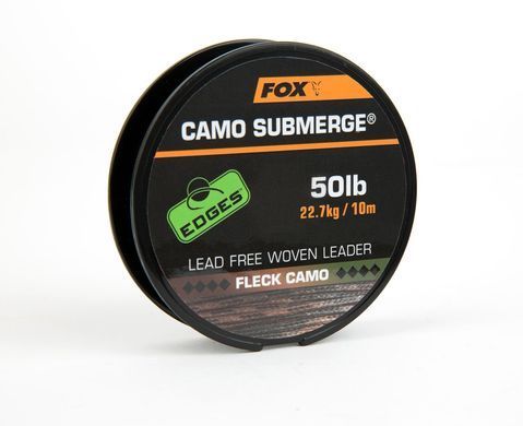 Submerge Camo 40lb - 10m - Тонкий, тонущий ледкор 40lb без свинцового сердечника, камуфляжной окраски (10м), 10, 40lb
