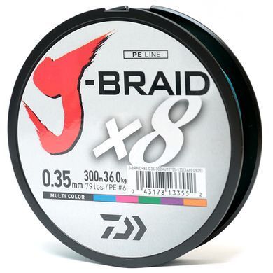 Шнур Daiwa J-Braid X8 0,51mm-300m MULTI COLOR (12755-151)