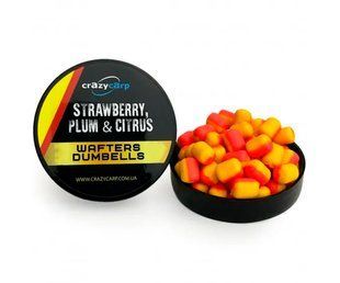 Вафтерс Crazy Carp Wafters Dumbbells Strawberry, Plum & Citrus (полуниця, слива та цитрус) 8x10мм