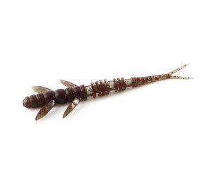 Flit 4" (7шт), #050 - Green Pumpkin Brown/Red & Purple