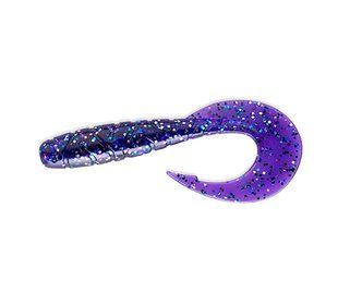 Силікон FishUp Mighty Grub 4.5" (4шт), #060 - Dark Violet/Peacock & Silver