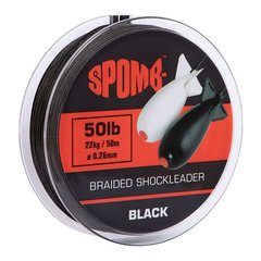 Лідер Fox Spomb braided leader 22kg 50lb 50m Black (DBL002)