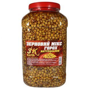 Прикорм 3KBaits &laquo;Зерновий МІКС ГОРОХ&raquo; (натуральний) банка 5л, 5,7кг, 3к02050