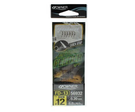 Гачок з повідцем Owner Method Feeder Quick Stop FD-13 №12 0.20мм