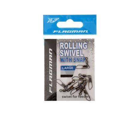 Застібка с вертлюгом Flagman Rolling Swivel With Snap Black Matt L