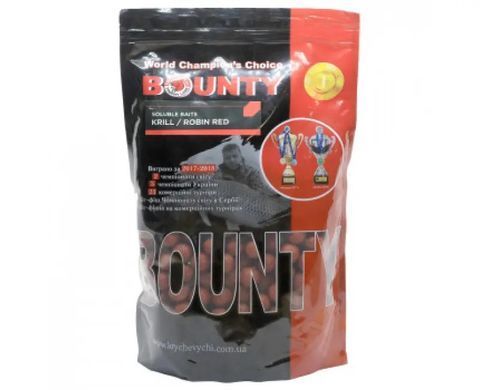 Бойли BOUNTY прикормочні розчинні "KRILL / ROBIN RED 20мм, пакет 0,5 кг