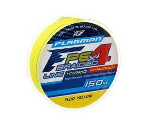 Шнур Flagman PE Hybrid F4 150м Fluo Yellow 0.26мм