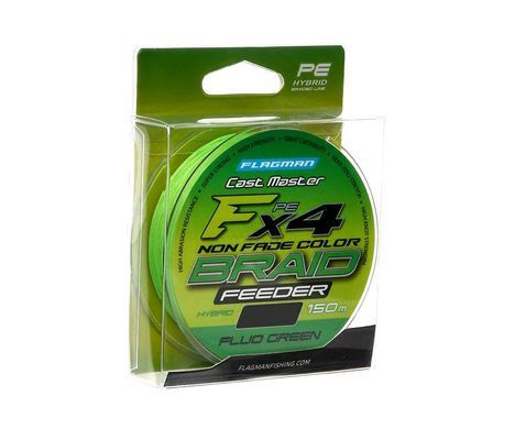 Шнур FLAGMAN CAST MASTER Feeder Braid X4 Fluo Green 0,14mm 150m