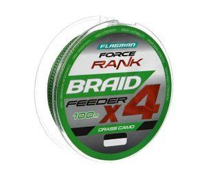 Шнур Flagman Force Rank Feeder Braid Х4 Grass Camo&nbsp;100м 0.20мм