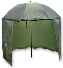 Umbrella Shelter, 250cm - Парасоля рибальська з відстібним тентом та регулюванням нахилу, у комплекті з кілочками, діаметр: (250см), вага: (3,2кг)